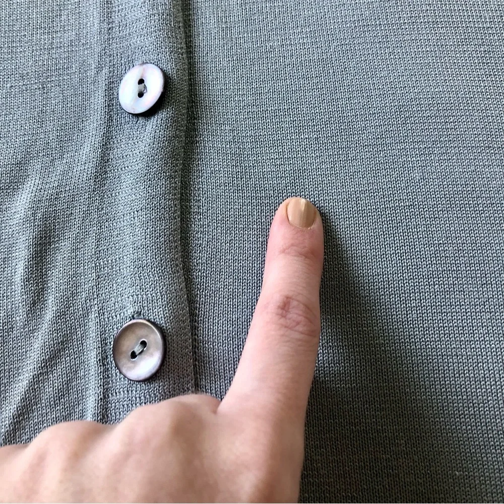 ❤️ LAST DAY Vintage 1990s Garfield & Marks Silk L/S Button Front Cardigan - Picture 6 of 16